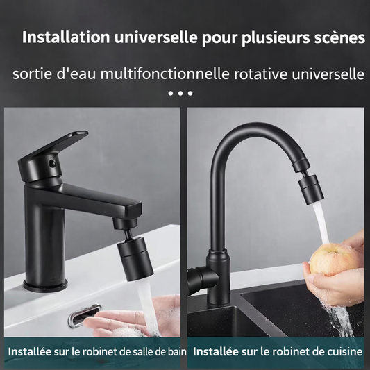 Embout Robinet 360° Rotatif – Filtre Anti-Éclaboussures Inox